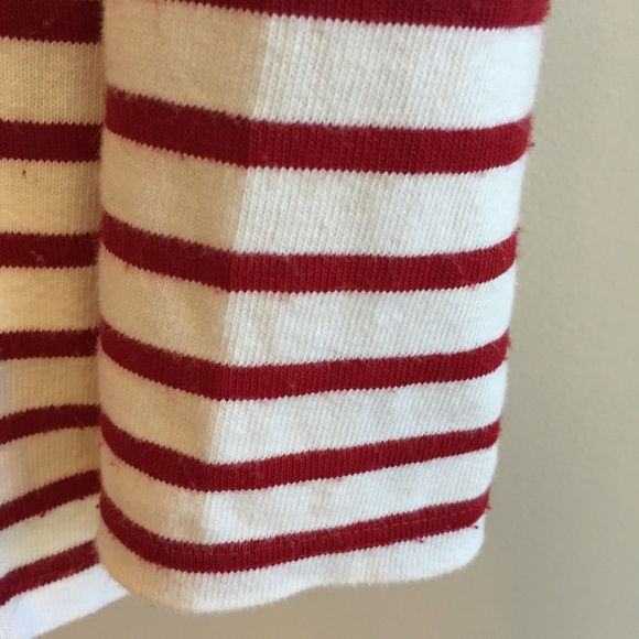 Lands’ End Long Sleeve Lace Up Striped Shirt Red & White - Picture 8 of 13